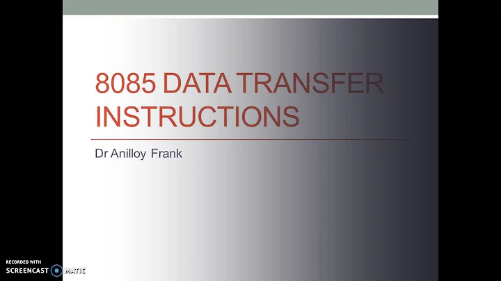 8085 Data Transfer Instructions