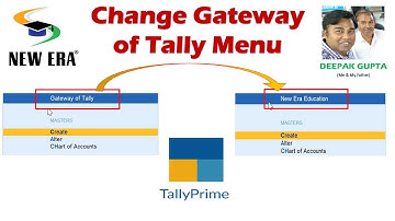 Change Gateway of Tally Menu in Tally Prime By Deepak Gupta
