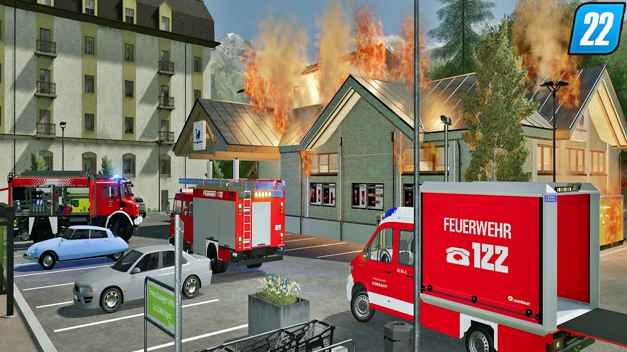 LS22 - Millionenschaden nach Feuer: Supermarkt brennt komplett aus