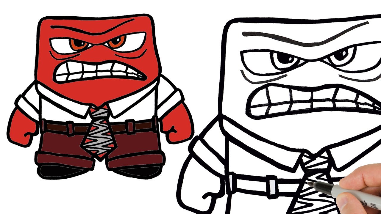 How to Draw Anger | Inside Out 2 Drawing