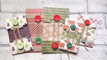 Scrappy Pockets With Real Button String Closures - #ChristmasScrapmas