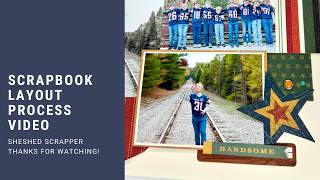 Two Page Scrapbook Layout Process Video with 10 Photos//Rustic Legend//Simple Stories