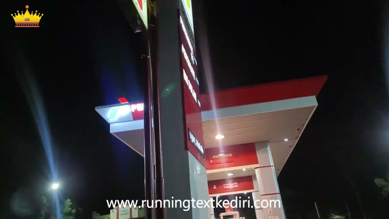 Running Text Putih Ukuran 20x36cm dan 20x132cm Untuk Pertamina