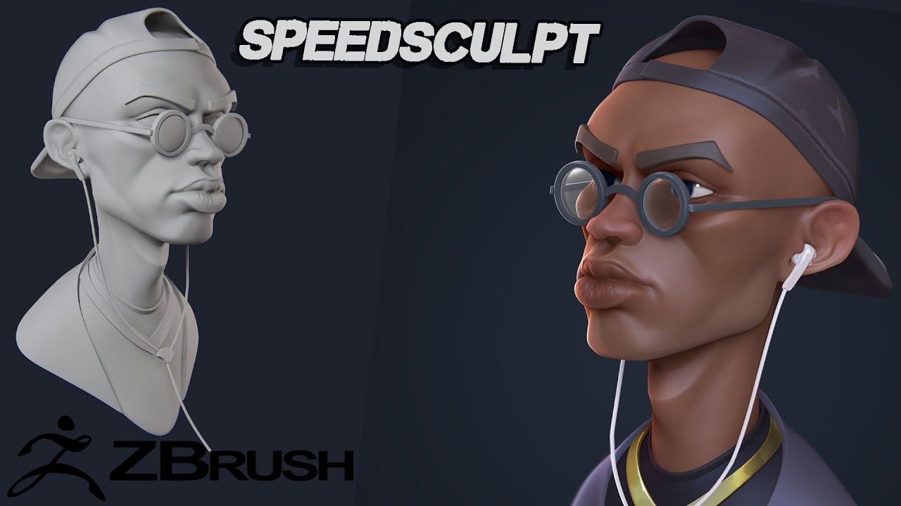 stylized head zbrush