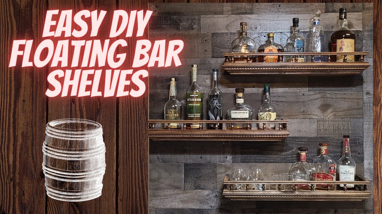Easy DIY floating bar shelves - YouTube
