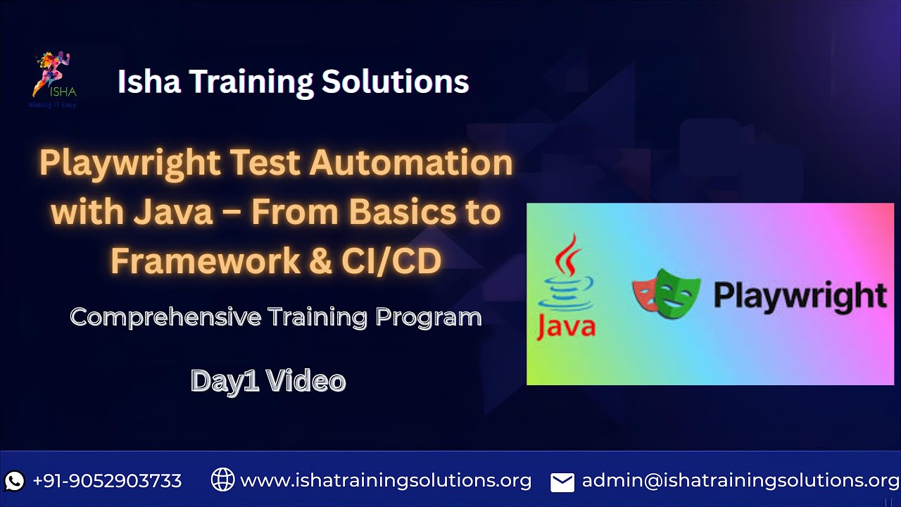 Playwright with Java Day1 on 10th December 2025. Pls call/WhatsApp us ...
