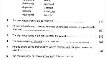 2025 English paper 2(GCE)- Vocabulary Structure exam revision questions and answers