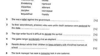 2025 English paper 2(GCE)- Vocabulary Structure exam revision questions and answers