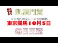 10月5日東京競馬【全レース予想】➕2025凱旋門賞 毎日王冠
