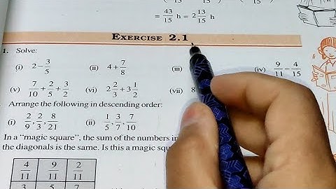 Fraction and Decimals Ex 2.1 Chapter- 2 || Class 7th Maths