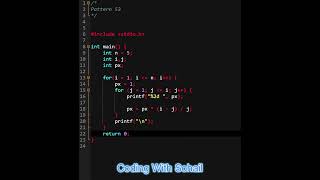 Pattern 53 || C Programming || Coding With Sohail #shorts