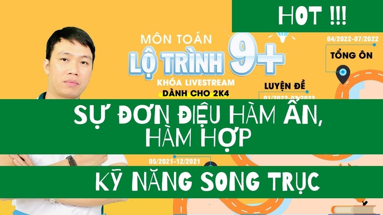 Sự đơn điệu , cực trị hàm ẩn  hàm hợp - Kỹ năng song trục /Siêu hay/Lương Văn Huy