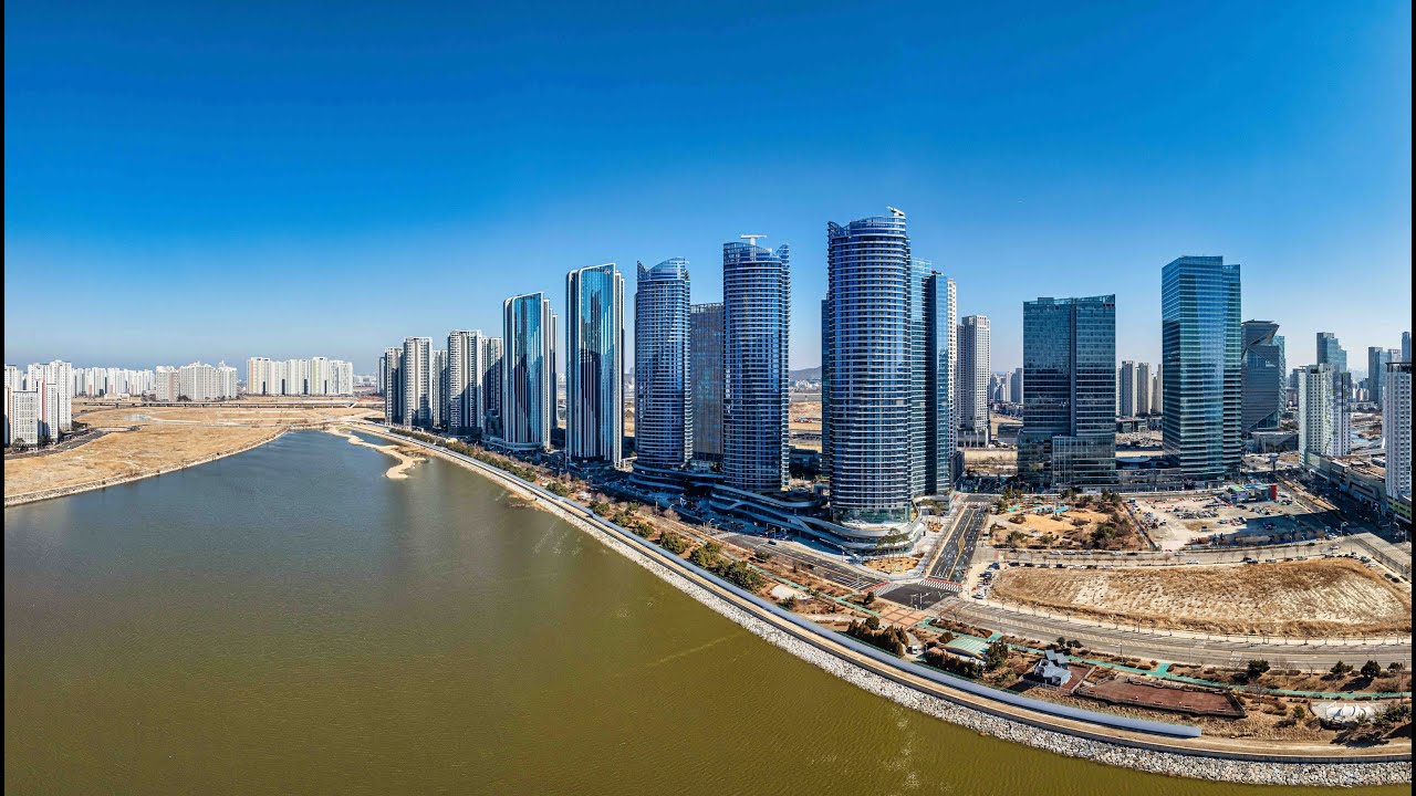 90 Seconds EP18 인천송도전경 아나모픽 촬영 - Songdo, Incheon city on anamorphic lens  - Cinematic Drone footage