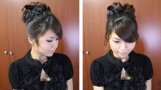 Classic Prom Hairstyle Updo Pin Curly Hair Tutorial