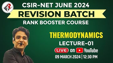 Revision Classes For CSIR-NET JUNE 2024 I Thermodynamics I Lecture-1 | Himanshu Sir