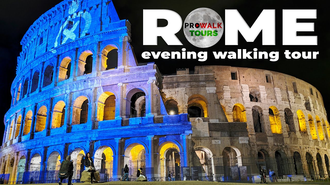 rome free walking tour night