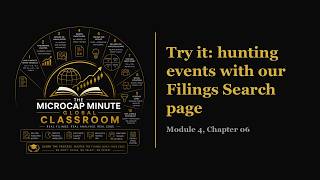 Try it hunting events with our Filings Search page Module 4 Chapter 06