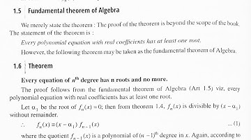 every equation of nth degree has n roots and no more Theory Of Equations 04