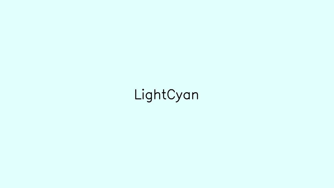 1 hour LightCyan color relaxing screensaver   in 4K resolution   with color name