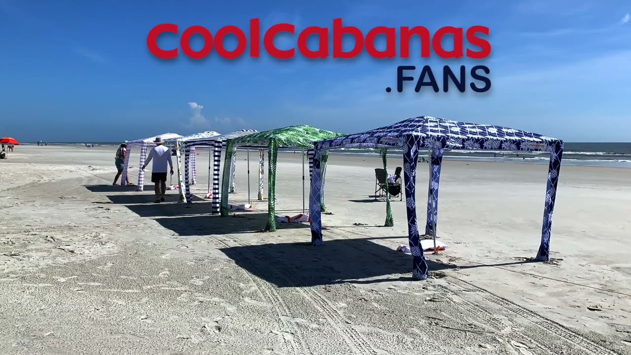 Setting up 5 CoolCabanas - The World's Best Beach Shelter - www.coolcabanasfans.com