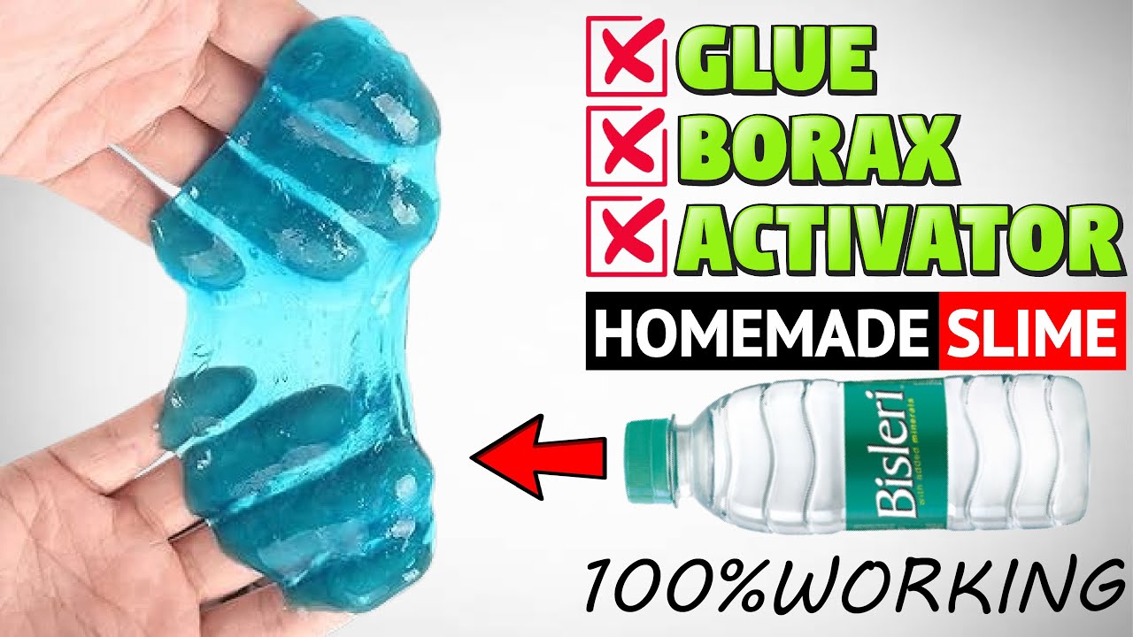 NO GLUE, NO BORAX, WATER SLIME ASMR/HOW TO MAKE SLIME BY WATER/SLIME