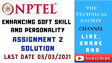 NPTEL Enhancing Soft Skill And Personality|| Assignment-2|| Solution|| Week-2||Online Course 2021||