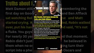 After Decades, Matt Damon Reveals the Truths about Robin Williams #shorts