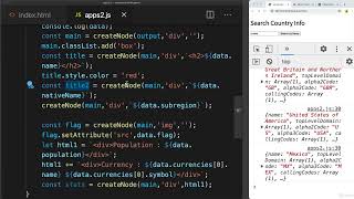 AJAX Dynamic Web Pages 0218 - Create a User Search Country by Name - get JSON data from API