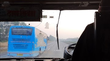 MSRTC LALPARI OVERTAKING MSRTC SHIVNERI BUS ON MUMBAI PUNE EXPESSWAY !!!