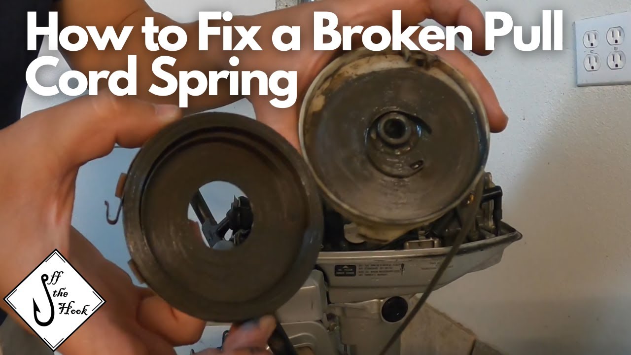 Fixing a Broken Pull Cord Spring in my 2006 Honda 5hp Outboard YouTube