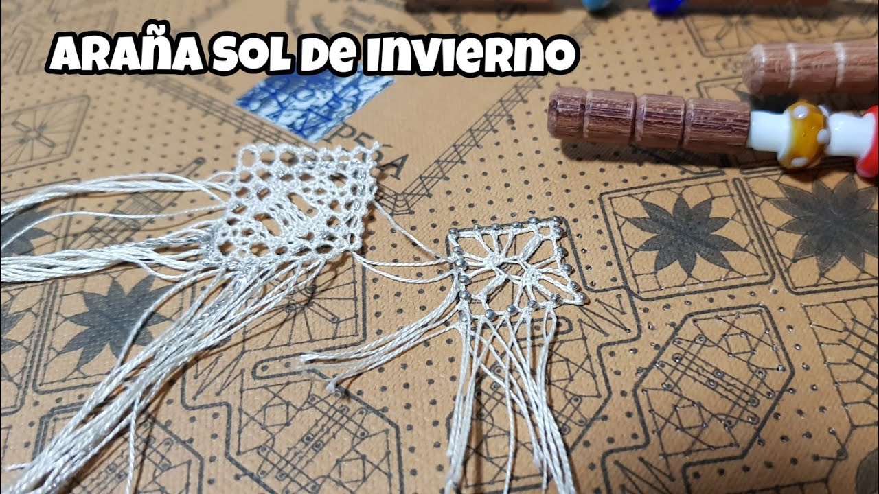 Araña Sol de Invierno - Bolillotutorial Raquel M.Adsuar Bolillotuber