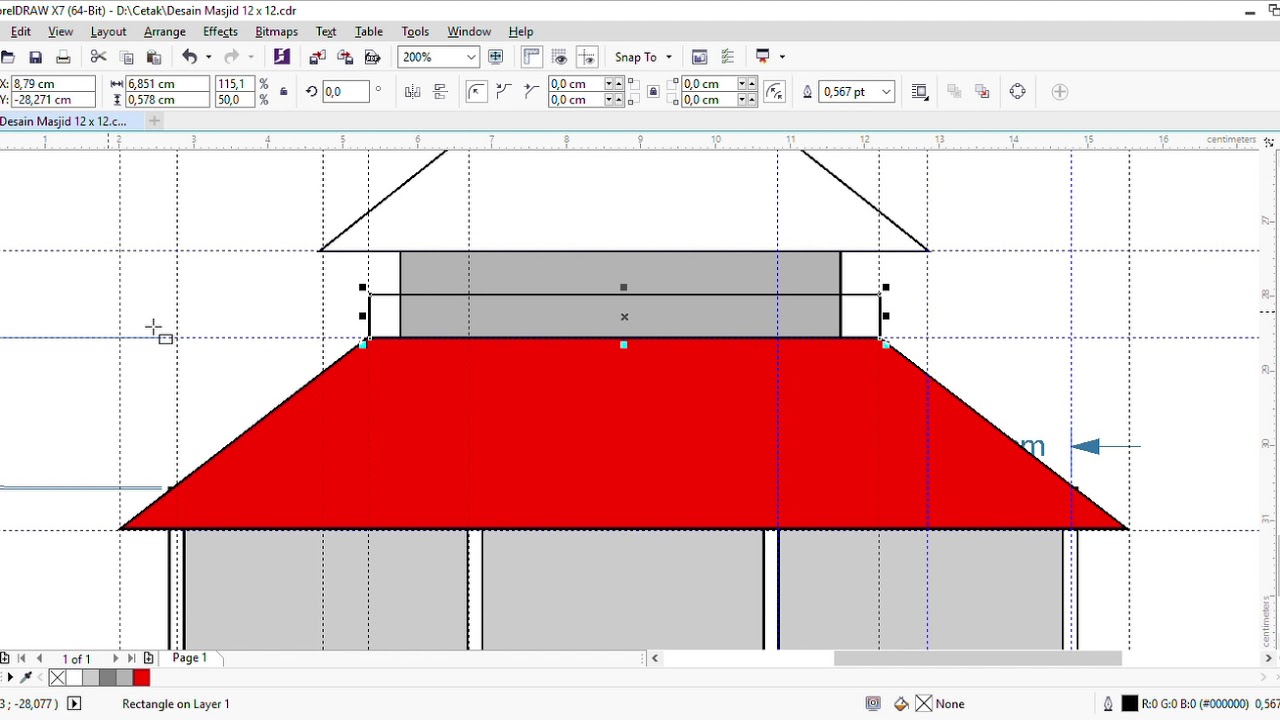 Desain Masjid ukuran 12x12 Sample masjid An Nafi'