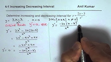 Increasing and Decreasing Interval for Rational Function From Derivatives