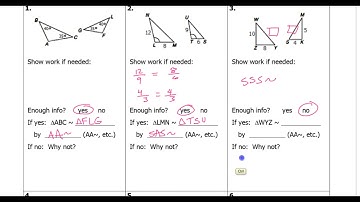 Day 13 HW Proving Triangles Similar