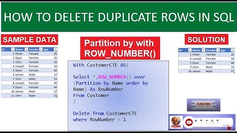 REMOVE DUPLICATE ROWS FROM TABLE USING SQL