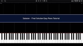 Sabaton - Final Solution Easy Piano Tutorial chords