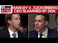 Mark Zuckerberg is forced to apologize by Josh Hawley during heated hearing | LiveNOW from FOX