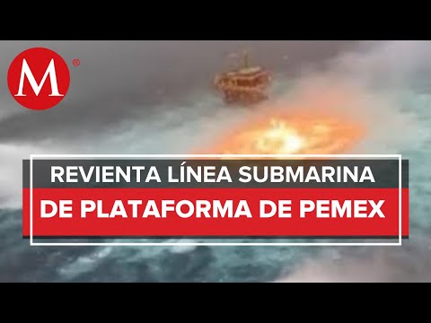 Reportan incendio en ducto marino en plataforma KMZ de Pemex en Campeche