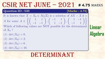 CSIR NET JUNE 2021 | Linear Algebra; Q ID 523; Part-C | Determinant #Mathtecz