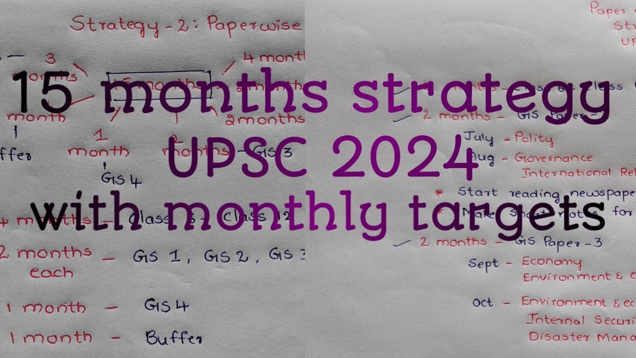 Paper wise strategy for UPSC 2024|15 months complete plan for UPSC 2024 ...