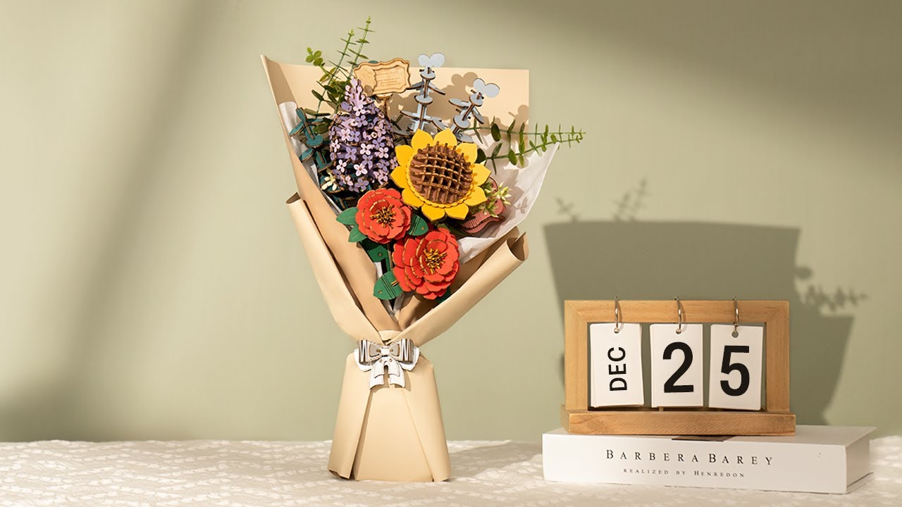 Robotime - Wooden Flower Bouquet 3D Wooden Puzzle - TW01H