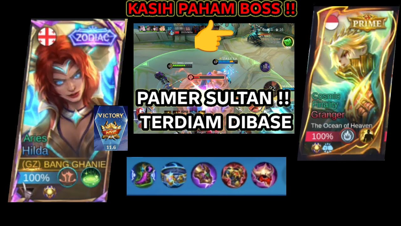 KASIH PAHAM BOSS !! PAMER SULTAN TERDIAM DIBASE || HILDA BEST BUILD S39 || MOBILE LEGENDS
