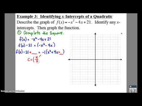 PC: 2.1 Notes: Example 3 - Identifying x-intercepts