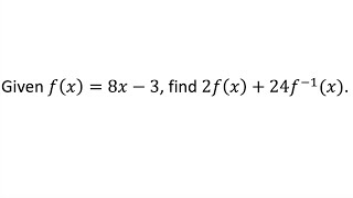 Inverse Function Random Exercise 30