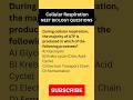 Cellular respiration Neet biology question #neetbiology #neetquestions