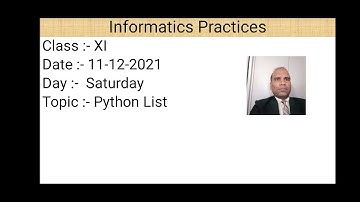 Class  XI Informatics Practices 11 12 2021 By Mr  Praveen Singh