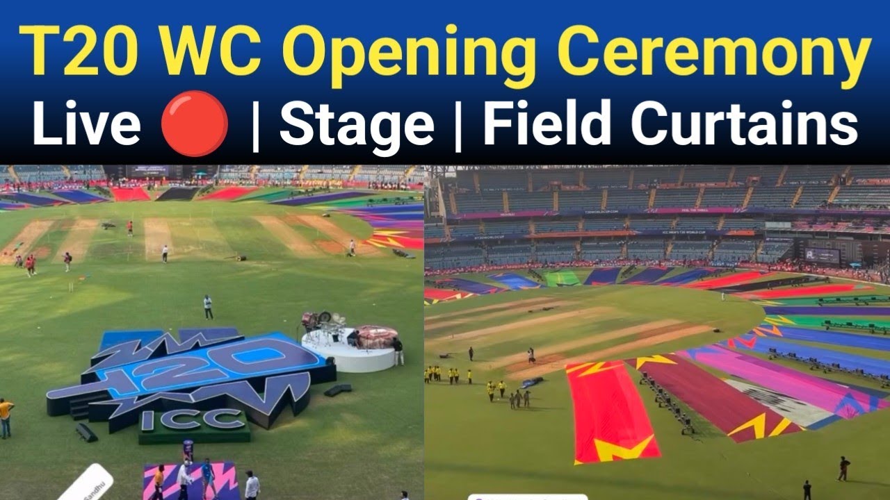 Live🔴 Stage For T20 World Cup 2026 Opening Ceremony | IND vs USA Pitch | Final View Wankhede Stadium