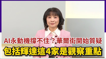 AI永動機撐不住了？華爾街開始質疑 陳鳳馨點名包括輝達在內這4家公司是觀察重點！【#風向龍鳳配】｜CC字幕