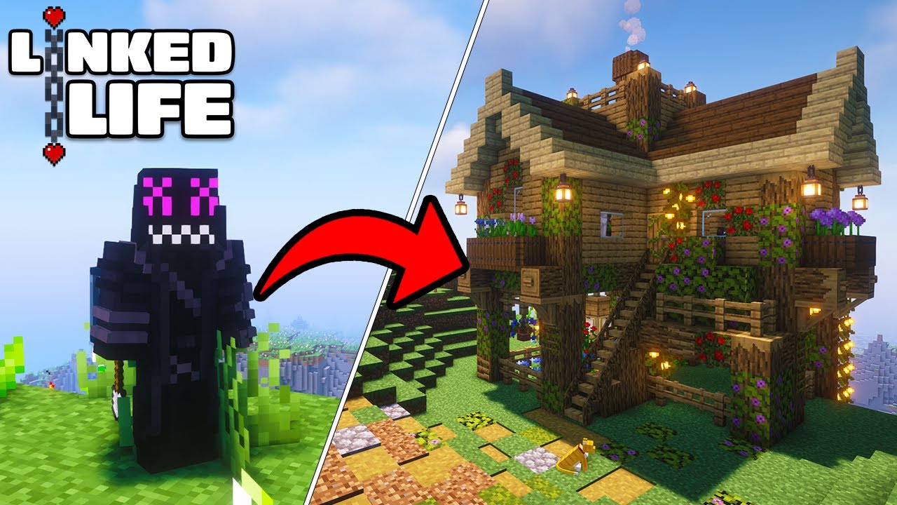 I Built My STARTER HOUSE | Linked Life SMP #1 | Minecraft Modded Survival