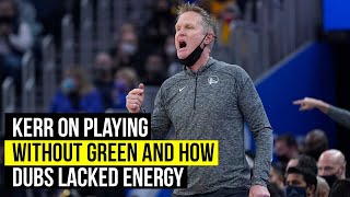 Kerr says Warriors disoriented without Draymond Green and lacked energy against the Nuggets